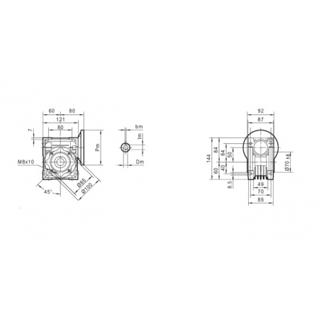 MOCNA PRZEKŁADNIA SILNIKA ELEKTRYCZNEGO 80B5 I=40